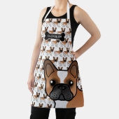 Tablier Red Pied French Bulldog mignon Dessin et nom (Insitu)