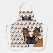 Tablier Red Pied French Bulldog mignon Dessin et nom (Recto)