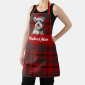 Tablier Red Plaid and Schnauzer Dog Christmas (Insitu)