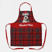 Tablier Red Plaid and Schnauzer Dog Christmas (Recto)