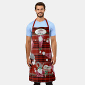 Tablier Red Plaid Gnomes Baking Noël Souvenirs maman (Porté)