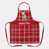 Tablier Red Plaid Staffordshire Père Noël Chien Noël (Recto)