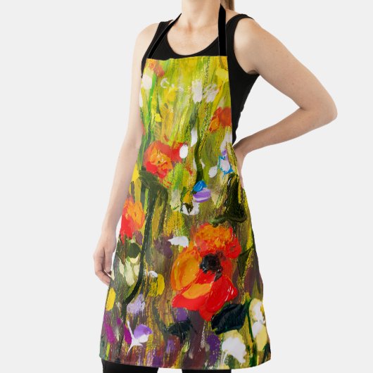 Tablier Red Poppies Champ peinture Abstraite (Insitu)