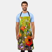 Tablier Red Poppies Champ peinture Abstraite (Porté)