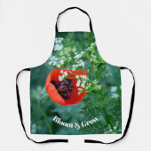 Tablier Red Poppy Flower Macro Art: Kitchen Apron (Recto)