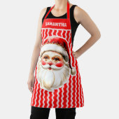 Tablier Red Retro Santa Claus Red Ric Rac Noël Apron (Insitu)