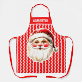 Tablier Red Retro Santa Claus Red Ric Rac Noël Apron (Recto)