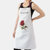 Tablier Red Rosebud Valentine Apron. Nom modifiable. (Insitu)
