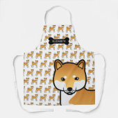 Tablier Red Shiba Inu Cute Cartoon Chien & Nom (Recto)