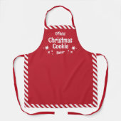 Tablier Red Stripe Christmas Cookie Baker Medium Apron (Recto)