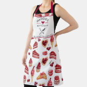 Tablier Red Velvet & Cherry Dessert Pattern Watercolor (Insitu)