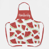 Tablier Red watercolor watermelon custom name (Recto)