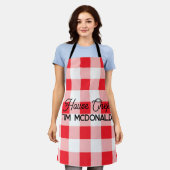 Tablier Red White Check Gingham HOUSE CHEF (Porté)