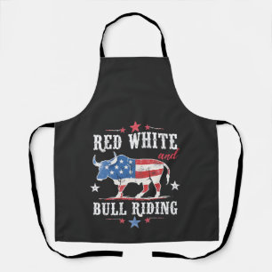 Tablier Red White et Bull Riding American Cowboys