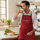 Tablier Red White Meilleur Chef jamais personnalisé votre<br><div class="desc">Préparez-vous à cuire une tempête avec notre Best Chef de type blanc toujours Personnaliser votre tablier rouge cuisine. Ce tablier personnalisé est l'accessoire parfait pour le pâtissier sucré de votre vie. Customisez-le avec votre propre nom pour le rendre vraiment unique. Le tablier est de couleur rouge stylisée, ajoutant un peu...</div>