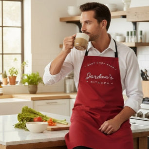 Tablier Red White Meilleur Chef jamais personnalisé votre