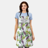 Tablier Red White Raisins Vin Motif Nom personnalisé (Porté)