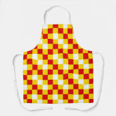 Tablier Red White Yellow Checkered Pattern Design  (Recto)