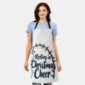 Tablier Reeling in Christmas Joyeux Rod de pêche Lumières  (Porté)