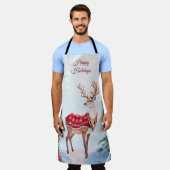 Tablier Reindeer Christmas Holiday Apron (Porté)