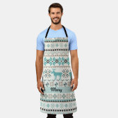 Tablier Reindeer et Motif nordique de flocon de neige (Porté)