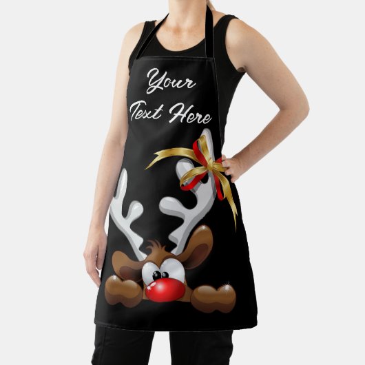 Tablier Reindeer Puzzled drôle Caractère de Noël (Insitu)