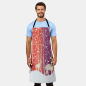 Tablier Reindeer Snowy Holiday Apron (Porté)