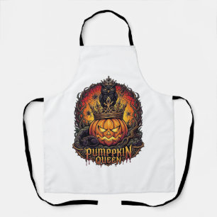 Tablier Reine Citrouille Halloween Hibou Araignée Chat Noi