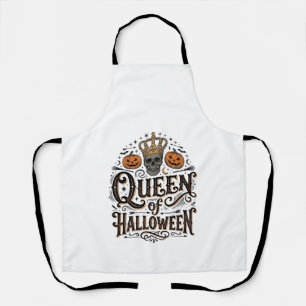 Tablier Reine de Halloween Vintage Crâne Chemise Citrouill