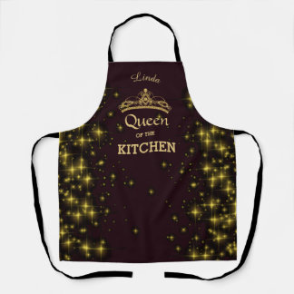 Tablier Reine de la Cuisine avec un Diadème et des Étoiles
