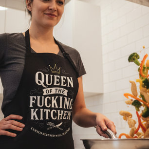 Tablier Reine de la Cuisine Nom Personnalisé Drôle
