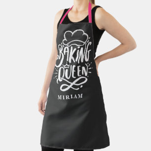 Tablier Reine de la pâtisserie Nom personnalisé Typograghi