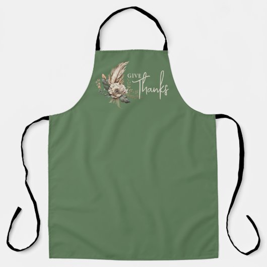 Tablier Remerciements Boho Fall Floral Thanksgiving (Recto)