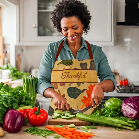 Tablier Remerciements Moderne Vintage Automne Chêne Feuill