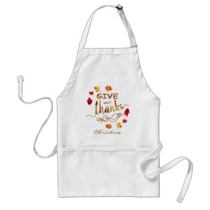 Tablier Remercier Automne Russe Thanksgiving Monogramme