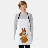 Tablier Renard avec fleur Rose (Porté)