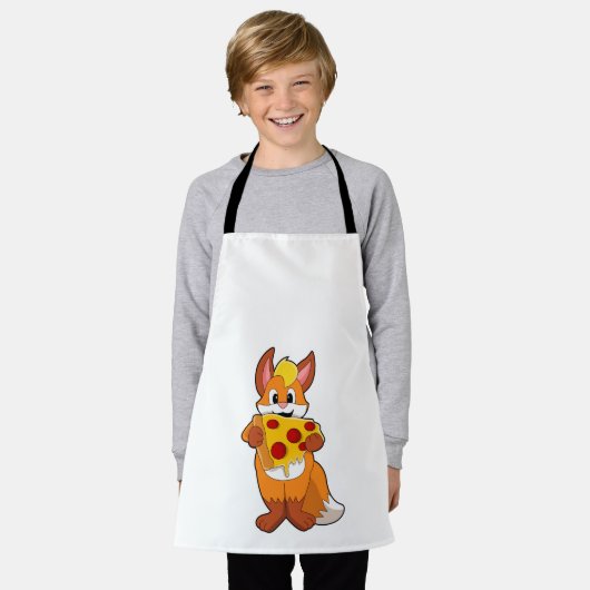 Tablier Renard avec pizza (Porté)