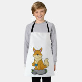 Tablier Renard avec tasse de café (Porté)