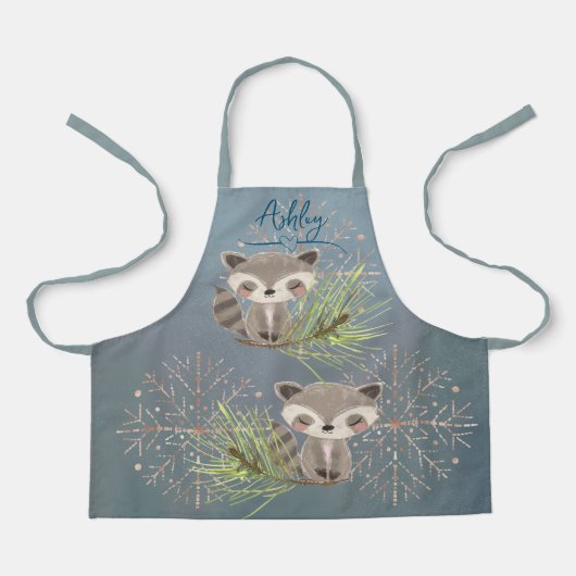 Tablier Renard bleu (Recto)