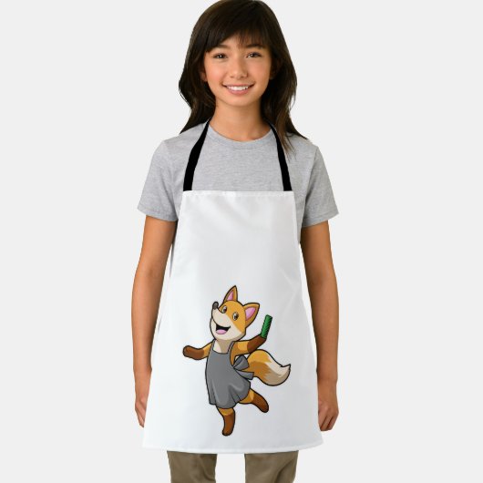 Tablier Renard comme coiffeur avec ciseaux (Insitu)