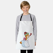 Tablier Renard comme mariée avec robe de mariée et couronn (Porté)