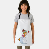 Tablier Renard comme mariée avec robe de mariée et couronn (Insitu)