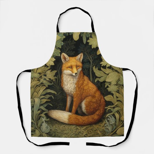 Tablier Renard dans la forêt, style Art nouveau (Recto)