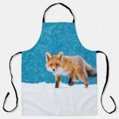Tablier Renard en hiver. Renard rouge, Vulpes vulpes, reni (Recto)