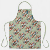 Tablier Renard floral en panier avec courtepointe et fleur (Recto)