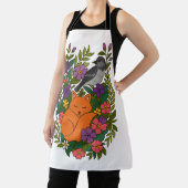 Tablier Renard, pigeon et fleurs (Insitu)