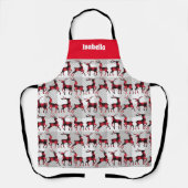 Tablier Renouveau de buffle en noir gris rouge (Recto)