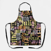 Tablier Répétition de son nom / Couleurs sur noir (Recto)