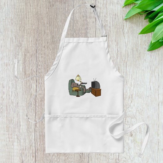 Tablier Repos Chien regardant la télévision