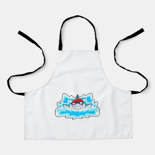 Tablier Requin à nager avec lunettes de natation (Recto)